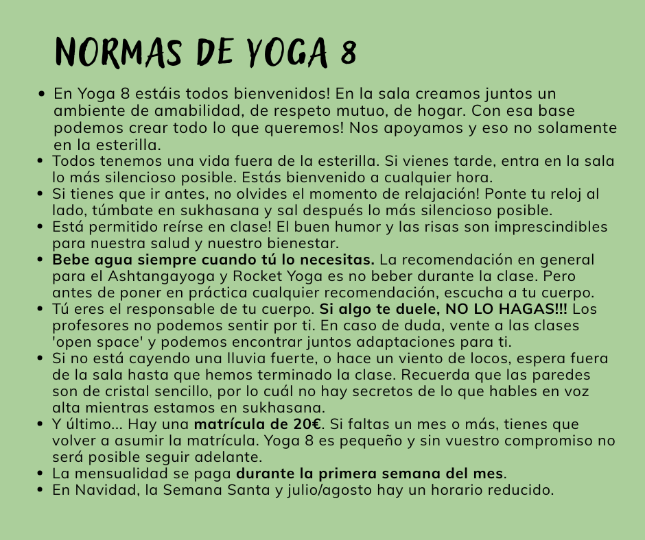 Normas de Yoga 8 26-27 Formación Yoga